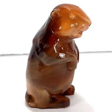 Imperial Glass Groundhog Woodchuck Beaver Caramel Slag Glass picture