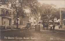 The Square Central Village Connecticut RPPC Old Car Horses Postcard picture