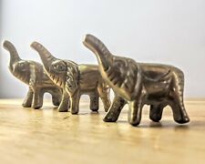 Small Vintage Brass Trunks Up Elephant Figurine picture