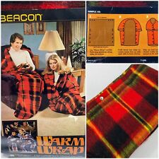 Vtg 70s NOS Beacon Blanket Plaid Warm Wrap Robe Acrylic 64