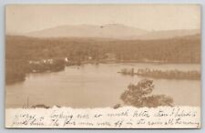 North Sutton NH RPPC Birds Eye View of Harbor 1906 To New Bedford Postcard A37 picture