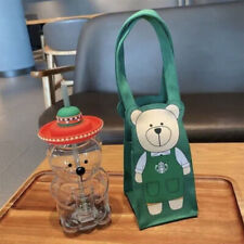 Starbucks Latin American Glass Bear Bottle With Bear Tumbler Green Carry Bag！ picture