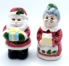 Santa and Mrs Claus Salt and Pepper Shakers Set Christmas Holiday Decor picture