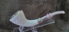 Horn Handmade Block Meerschaum Silvery Army  Pipe picture