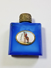 Vtg 1960-70 Czechoslovakia Filigree Miniature Empty Glass Perfume Bottle Brass picture