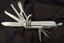 Silver Swiss Scout Camping Knife Pocket Multi Tool - Free Same Day Shipping picture