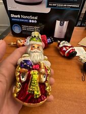 Christopher Radko Ornament Christmas Santa Claus green clothes 4 inch picture