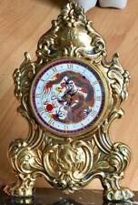 Rare Antique Bautte Clock Chinese Qing Dynasty Gilt Silver Fancy Enamel Dial picture