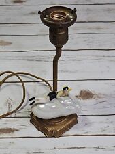 Vintage MCM Metal & Porcelain Lady Hat Pin Holder Lamp No Lampshade  picture