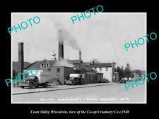 OLD LARGE HISTORIC PHOTO OF COON VALLEY WISCONSIN THE COON VALLEY CO-OP c1940 picture