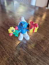 Vintage Smurfs Gift Smurf with Flowers Figure 1978 PVC Toy Figure Peyo Schleich picture