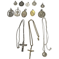 Vintage Religious Catholic Crucifix Necklace Jewelry lot picture