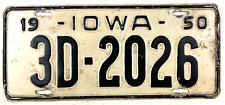 Vintage Iowa 1950 Old License Plate 3D-2026 Garage Man Cave Decor Collector picture