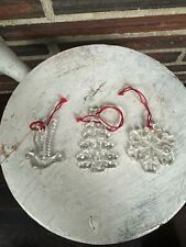 Vintage Waterford Crystal Glass Ornaments Set Tree Dove Snowflake Christmas Gift picture