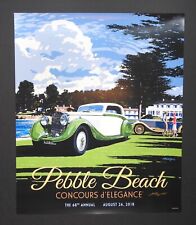 SIGNED 2018 Pebble Beach Concours Poster ROLLS-ROYCE Raj LAYZELL picture