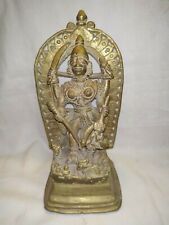 Traditional Indian Ritual Brass Goddess Durga Mahishasur Mardini Tribal  picture