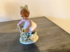 Vintage Lefton Figurine #5708 Girl Water Flowers From 1960 picture