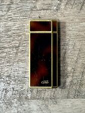 Must De Cartier Gold Trim Orange Flame Lacquer 5 Sided Vtg Lighter Not Working picture