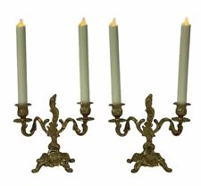 Candelabras Candle Holders Italian Rococo Gilt Brass circa 1950 Vintage Pair EXC picture