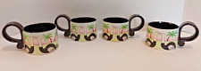 Vintage Candace Loheed Tropical Ostrich Mugs Vandor Imports Set of 4 picture