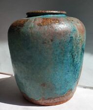 Chinese ? Pottery Jar  Green Matte Glaze Earthenware  picture