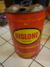 Vintage Rislone Racing Snowmobile 6 Gallon Oil Gasoline Gas Can Empty picture