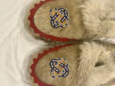 Authentic Hand Made  American Indian Moccasin Shoes For Good Home Will Discount picture
