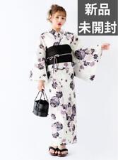 Japanese Monotone Yukata Set White Black Floral Pattern Grl Grail picture