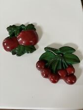 vintage chalkware Tomatoes & Cherries wall plaques picture
