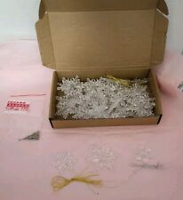 45 Pieces Plastic Crystal Snowflake Ornament Acrylic Xmas Snowflake for Chris... picture