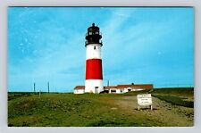 Nantucket MA-Massachusetts, Sankaty Head Light House, Vintage Souvenir Postcard picture