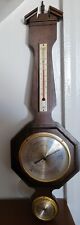 Vintage DUNHAVEN Banjo Shaped Wood Wall Weather Station Temp/Baro/Hydro-Meter picture