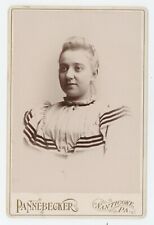 Antique c1880s Cabinet Card Lovely Woman in Dress Pannerbecker Nanticoke, PA picture