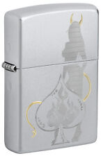 Zippo Devilish Ace Design Satin Chrome Windproof Lighter, 48658 picture