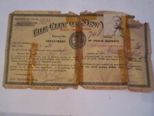1931 CITY OF NEW YORK LICENSE PLATE RECEIPT  - TUB BBBK picture