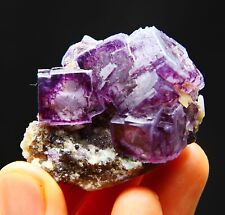 85 g natural cubic accumulation purple window fluorite specimen/China picture