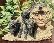 VTG Resin Native American Chief & Buffalo Figurine picture