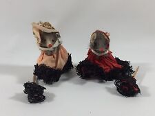 Vintage Original Fur Toys Made in W. Germany Rat / Mouse Dolls Pair Of Maids picture