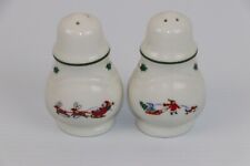 Vintage Pfaltzgraff Christmas Snow Village Ceramic Salt & Pepper Shakers Set picture