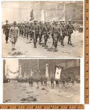 1919 WWI 2-Original Photos of US SOLDIERS MARCHING in a ST LOUIS VICTORY PARADE picture