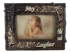 Rustic Western Faux Branchwood Cross Love And Laughter Photo Frame Sculpture picture
