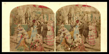 Un Bal Fleuri, ca.1870, watercolor stereo vintage stereo print, d&# print picture