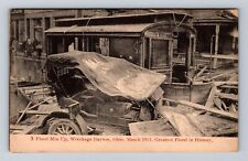 Dayton OH-Ohio, Flood Mix Up, Wreckage, Antique, Vintage Postcard picture