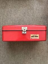Vintage Union Utility Box Model 2313 Tackle Box Tool Chest Red STEEL USA picture