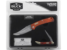 Knife Collector Set BUCK® Knives 773 Folder/385 Toothpick Bull Elk Picture Tin picture