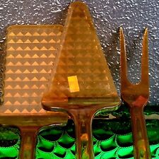 Vintage ULTRATEMP Amber Kitchen Cooking Utensils Robinson Knife Co. USA Lot Of 3 picture