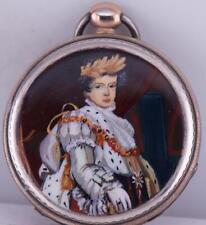 Antique Pocket Watch Awarded by Napoleon II-Silver Hand Painted Enamel Case 1815 picture