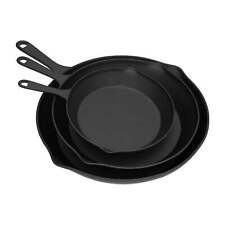 Frying Pans-Set of 3 Cast Iron Pre-Seasoned Nonstick Skillets in 10”, 8”, 6” by  picture