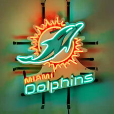 Miami Dolphins Bar Neon Sign Light Lamp HD Vivid Printing 19x15 Sport Pub Decor picture