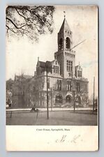 Springfield MA-Massachusetts, Court House, Antique Vintage c1907 Postcard picture